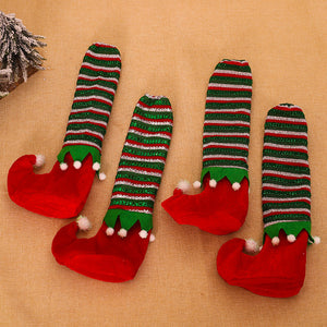 Christmas Decorations Striped Elf Table Legs