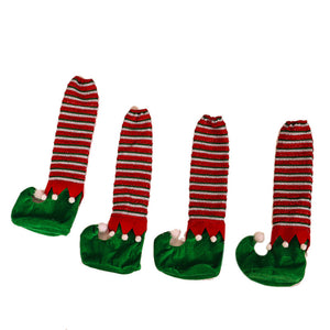 Christmas Decorations Striped Elf Table Legs