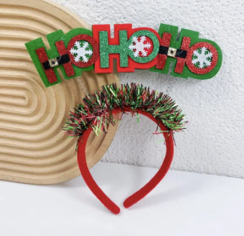 New Christmas Headband Cartoon Snowflake Antlers Decorative Hair Clip