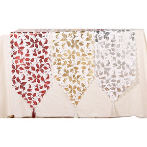 Christmas Snowflake Leaves Table Runner Table Decoration Decorations