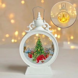 Christmas Lantern LED Lighted Snowman Lamp With Santa Claus Decorative Hanging Lanterns Christmas Snow Globes Gifts For Children