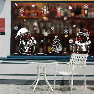 Christmas Snowman Snow Glass Decoration Sticker