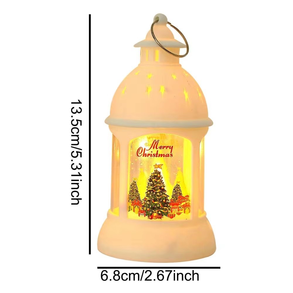 Christmas Lantern LED Lighted Snowman Lamp With Santa Claus Decorative Hanging Lanterns Christmas Snow Globes Gifts For Children